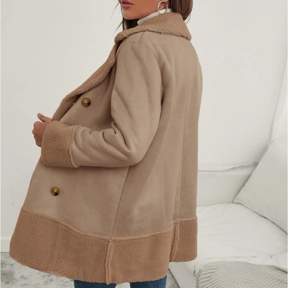 Teddy lined khaki color button down jacket - Picture 5 of 6